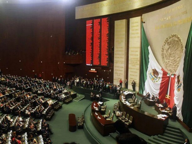 Vista general de la sala se sesiones del Congreso de México.
