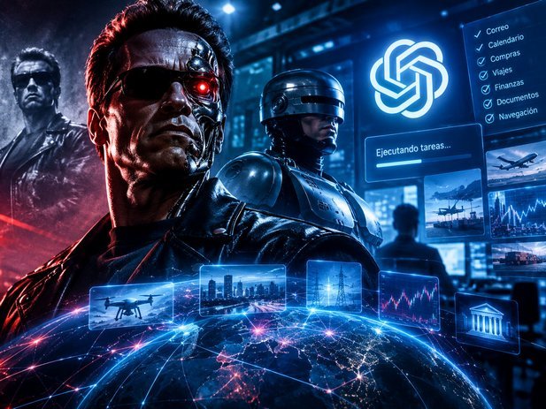 De Terminator a los sistemas autónomos: la inteligencia artificial pasó de la ciencia ficción a una tecnología capaz de ejecutar tareas y tomar decisiones con creciente autonomía.
